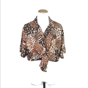 Teddi Animal Print Vintage Button Down